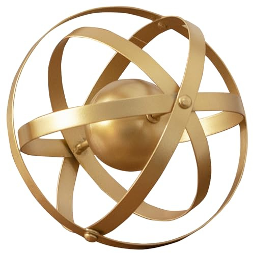 YiLifebes Metal Table Top Decor, 3D Metal Geometric Sculpture, Gold Abstract Sculpture for Home Decor, Table Decorations for Home, Decorative Sphere Art Decor