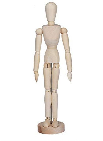 Gavigain Holzpuppe, Künstlerpuppe mit Ständer und flexiblem Körper, Gliederpuppe perfekt für Heimdekoration/Zeichnung der menschlichen Figur