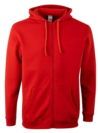Mukua SF270U Sweat Unisexe avec Fermeture éclair et Capuche, Rouge, Taille M, Rouge, M