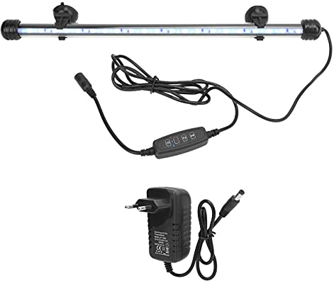 Pssopp LED Dimmbare Aquariumleuchte, 3 Modi, IP68, 2835-Chip, Wasserdichte Aquariumbeleuchtung für Aquarien (EU-Stecker 38 cm)