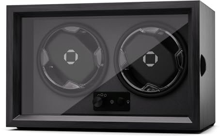 KLARSTEIN Remontoir pour Montres automatiques, Remontoir de Montre Automatique pour 2 Montres, avec Porte en Acrylique, LED Bleues, Remontoir de Montre avec 4 réglages TPJ