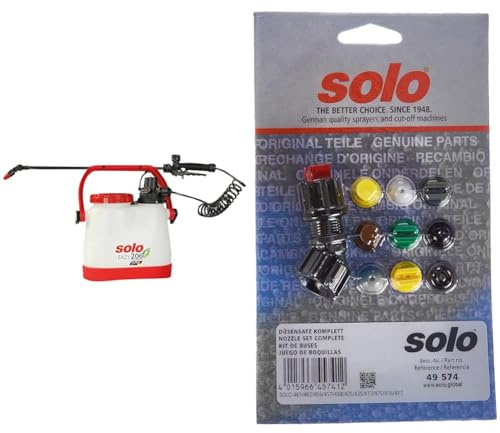 Solo schultertragbarer Akku Drucksprüher 206 Eazy Made in Germany, Weiß, 20601 Li & Düsensatz 49574 für Druckspritzen Drucksprüher und Rückenspritzen