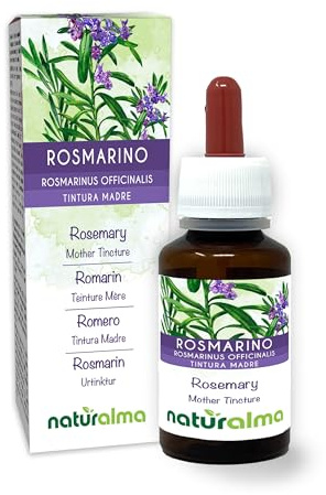 Rosmarin (Rosmarinus officinalis) blad Alkoholfri modertinktur Naturalma - Flytande extrakt i droppar 60 ml - Kosttillskott - Vegan