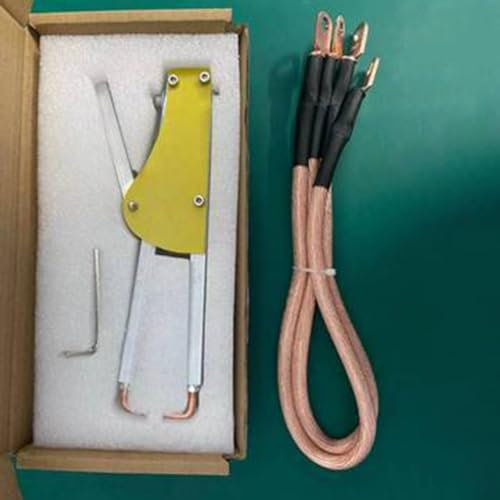 Metal Portable Spot Welder, Adjustable Spot Butt Welding Machine Pressure Epoxy Board Welder Pen Butt Soldering Tong for Steel Plate(Cables with Copper Nose Ends)