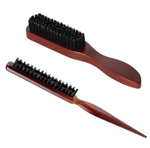 Hair Massage Brush, 2 Pcs Soft Bristle Smoothing Tools for Trimming and Combing Long/Thick/Curly/Thin Hair and Beard