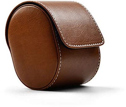 Aioneer Uhrentasche Schwarze Uhrenbox aus PU-Leder mit Reißverschluss Tragbare Schmuckschatulle für unterwegs Zweilagige Aufbewahrungstasche aus Leder für Uhren