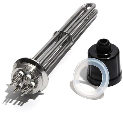 KEUQIXMR Thermoplongeurs à trois pinces de 2 pouces (63mm), for chauffe-eau/chaudière, 220V/380V, Full 304SS, brassage Ten 3/4, 5/6/9/12kw(Heater,220V- 4.5KW)