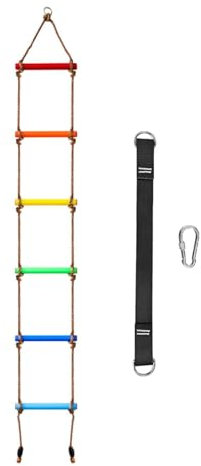 Folpus Kletterseilleiter für Kinder, Klettergerüst, 6 Abschnitte, Kletterleiter, hängende Strickleiter für Jungen und Mädchen im Innenbereich