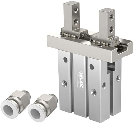 HNJPC Pneumatische Parallelgreifer Klaue, 40mm Bohrung mit Magnet, Mini Pneumatische Greifer Fingerluft Zylinder (MHZ2-40D)