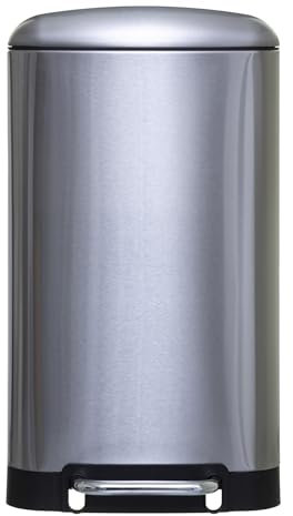WELL HOME - Papelera/cubo de basura/contenedor de residuos con pedal de metal 30 L