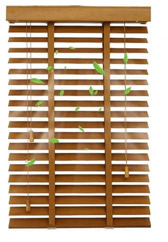 Horizontale Jalousien für Fenster Horizontale Jalousien, massive Holz -Venezianische Jalousien, für Fenster, hölzerne venezianische Blinds im Innenbereich, einfach zu installierende Fensterläden,