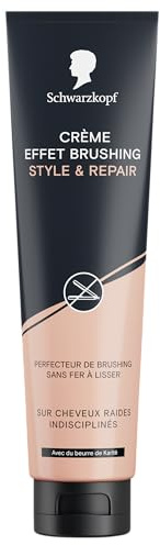 SCHWARZKOPF, Styling-Creme, Style & Repair, Brushing-Effekt, Styling-Perfektionator ohne Glätteisen, glattes und widerspenstiges Haar, Formel mit Sheabutter, vegan, ohne Silikon, 150 ml
