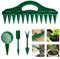 Set da Giardinaggio 4 Pezzi – 12 Fori Seminatrice, Distributore di Semi, Forchetta da Piantare, Paletta da Trapianto, Attrezzi per Semina, Trapianto e Cura delle Piante