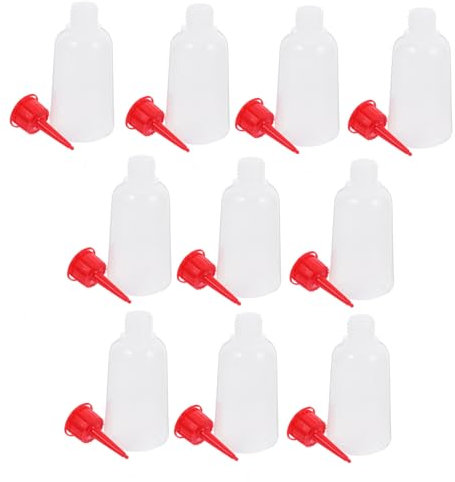 Uonlytech 10Pezzi Bottiglie Colla in Plastica Trasparente con Punta Ad Ago Flaconi Squeeze per Applicazione Precisa Colle e Vernici Progetti Fai da Te e