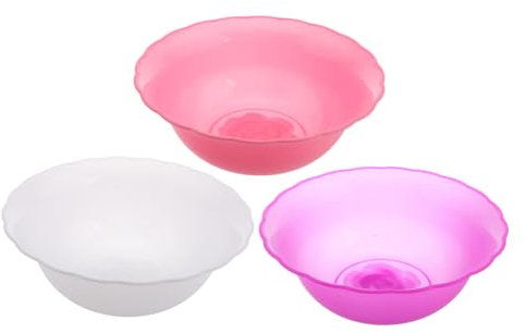 FOMIYES 3pcs Plastic Wash Basins Portable Face Cleansing Bowls for Beauty Salon and Home Spa, Small Round Washing Bowls Pink, Purple, and White Colors for Facial and Hand Washing