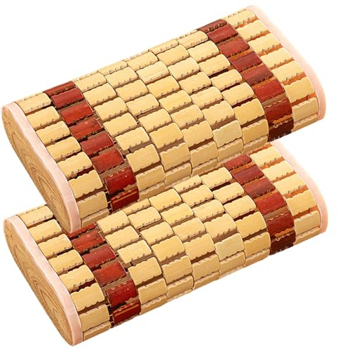 2 Stück Bambuskissen im chinesischen Stil, Saunakissen, Nackenstütze, Saunazubehör, Haushalts-Spa, Dampfsaunakissen, atmungsaktives Hohlholzkissen für die Sauna, Home Spa, Saunakissen, Holzkissen