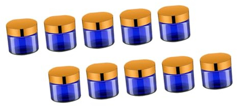Gatuida 12 pièces Bouteilles Verre pour Crèmes et Cosmétiques Pots de Stockage Vides avec Couvercles Aluminium pour Échantillons Crèmes Hydratantes et Soins de Beauté Format et Portable