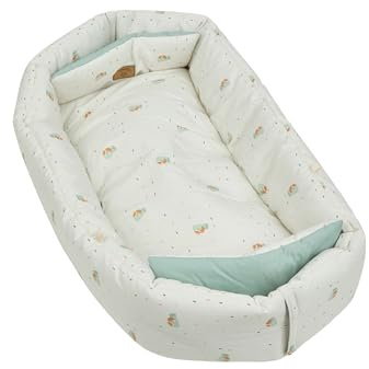 Sterntaler Babynest Fuchs Filou 70x50 cm - weiches Kuschelnest aus Baumwoll-Mischgewebe - beidseitig verwendbar & wandelbar zur Krabbeldecke - mit Schlaufen für Spielzeug - ab Geburt, lichtgrau