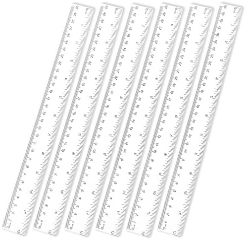 GAUATO 6 Stück Lineal 30cm, Kunststoff Transparent Ruler mit Zoll und Zentimeter Skalen, Durchsichtig Flexibel Präzision Lineal Grundschule Messwerkzeuge für Schule Büro Zuhause