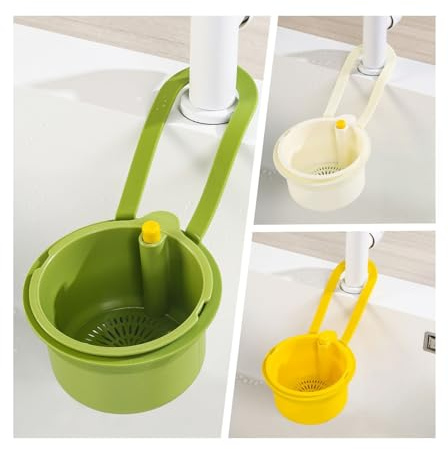 3 Stück Sieb für Spülbecken Aufhängbar, Snap-Button Spülbecken Sieb, Wasserhahn Hängender Abflusssieb Küchenspüle, Abnehmbare Abtropfkorb Siebkorb für Spülbecken, für Waschen y Organizer in Küche