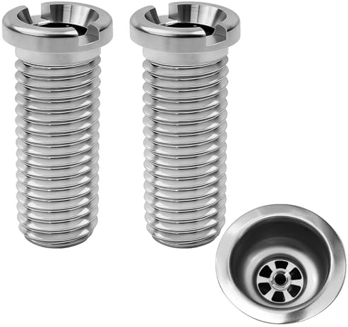 30mm M12 Stainless Steel Hollow Screw for Kitchen Sink Strainer Basket Valve Drain Fittings(2PCS)