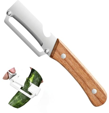 Pelapatate multifunzione, con manici antiscivolo e apribottiglie, 2025, in acciaio inox, pelapatate per canna da zucchero, peeler, lavabile in lavastoviglie, per frutta, cucina, verdura julienne