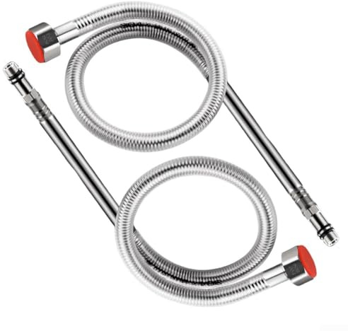 Mangueras de conexión de acero inoxidable, juego de 2 tubos de entrada de agua para varios usos (60 cm)