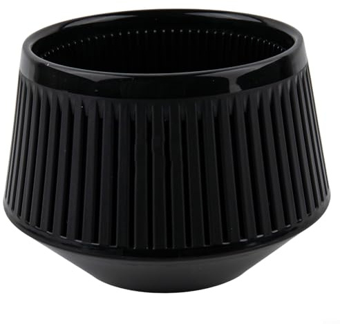 Yuanpgky Pots à orchidées avec trous de drainage et soucoupes en résine pour orchidées, plantes grasses et cactus – Design double couche avec flux d'air à 360° et air surélevé (1 pièce, noir)
