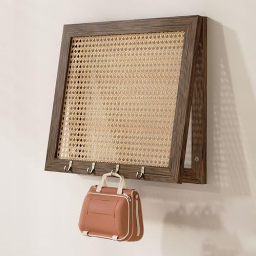 XCLOOZGL Cache Compteur Electrique en Bois Cache De Tableau Électrique avec Crochets Cache De Boîtier De Disjoncteur Mural Décoratif Coffret D'Habillage Tableau Électrique,Walnut,35x45cm
