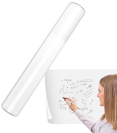 Película adhesiva estática reutilizable para pizarra blanca – Hoja pelable y grabable para cortar con fácil extracción, protección limpia, capa adecuada para marcadores | Aula Bur