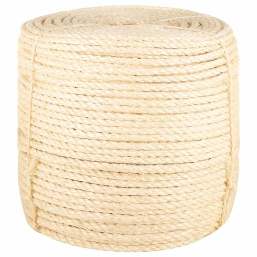 Generico Corda in Sisal 100% 8 mm 50 m,Articoli di ferramenta,Accessori ferramenta,Corde, Fili e Catene,Cavi e funi,Marrone,2.18 kg,155018
