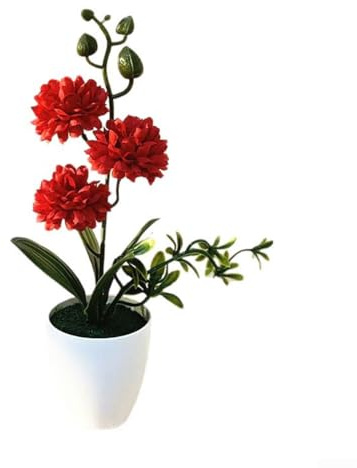 Planta sintética con temática de crisantemo para espacios de vida contemporáneos que buscan un acento natural pero sin mantenimiento (rojo)