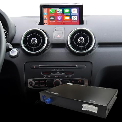 Road Top Inalámbrico Carplay Android Auto para Audi A1 con RMC 2013-2018 | Carplay Retrofit Kit Decodificador, Soporte CarPlay Inalámbrico, Android Auto, MirrorLink, Adaptador CarPlay, Integración OEM