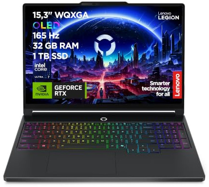 Lenovo Legion 5i Gaming AI Laptop | 15.3 WQXGA OLED 165Hz | Intel Core Ultra 7 356H | 32GB RAM | 1TB SSD | NVIDIA GeForce RTX 5060 | Windows 11 | QWERTZ | Schwarz | 3 Monate GamePass