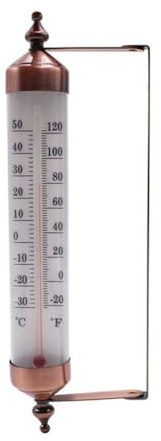 EaseSunny Metall-Thermometer für Innen- und Außenbereich, mit Dual-Fahrenheit/Celsius-Skala, 25,4 cm Stahlkonstruktion, keine Batterie erforderlich, 24,5 x 8 cm