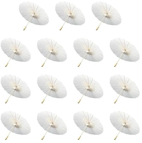 CGRSDSD Bröllop parasoll 1-30 st parasollparaplyer med vitt papper gör-det-själv foto cosplay rekvisita paraply för bröllopsfest sommar stranddekor