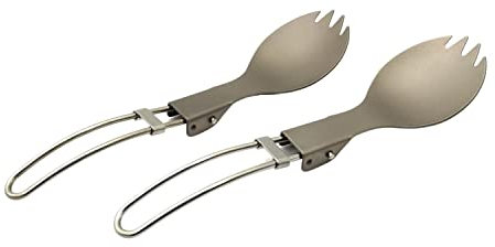 Titanium Spork Folding Spork Camping Use (sand blast)