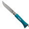Opinel N°06 Azul turquesa con enlace de cuero, Silber