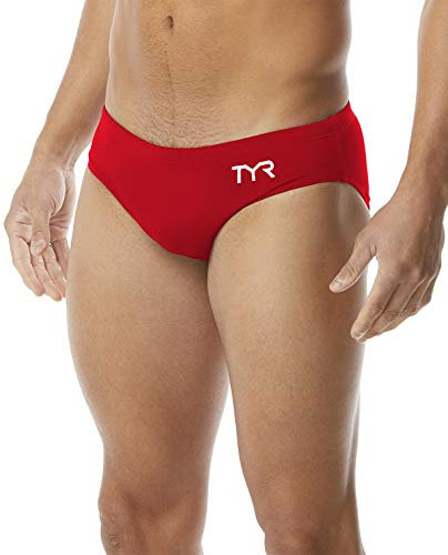 TYR Unisex-Erwachsene Modern Männlich, Wasserball, Breakaway, Rot/Ausflug, einfarbig (Getaway Solids), 32