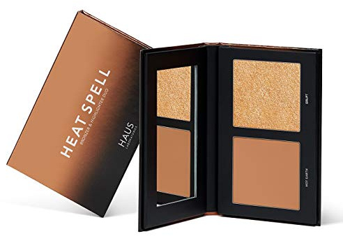 HAUS LABORATORIES By Lady Gaga: HEAT SPELL BRONZER & HIGHLIGHTER DUO | Matter Puder-Bronzer und leuchtender Highlighter, verschiedene Paletten, nahtloser Glow, vegan und tierversuchsfrei | 0.38 oz