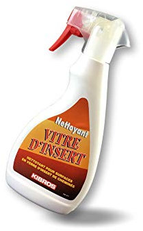 Nettoyant pour vitres d'insert en pulvérisateur | Lot de 3 | Surfaces insert ou foyer de cheminée | Poêle à bois, pellets, fuel, granules, four, plaques vitro | Kibros 4NVx3
