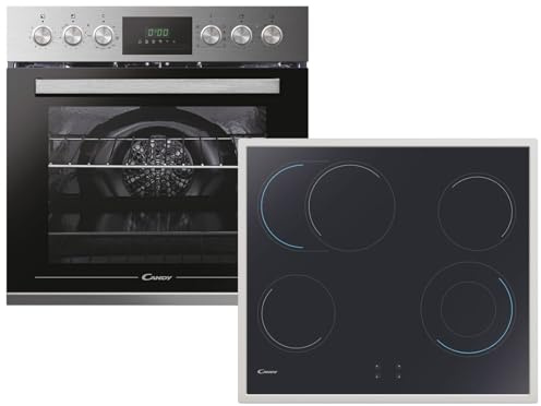Candy Herdset ORANGELine PCHT14CXCUTCEF / Heißluft-Backofen (Einbau, Nische 60 cm) & Hi-Light Kochfeld (Breite 60 cm) / 8 Programme/Display / 4 Kochzonen/Edelstahl
