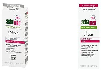 Vorteilspack Sebamed Trockene Haut: Urea Akut 10% Lotion parfumfrei + Fußcreme Urea 10% akut