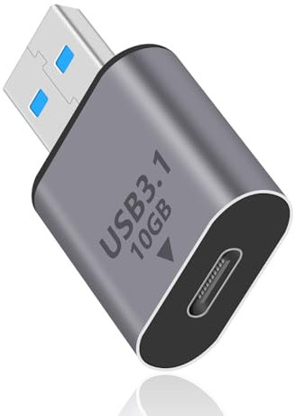 Duttek Adattatore USB C USB 10 Gbps, adattatore da USB C a USB 3.1 Gen 2, adattatore USB da tipo C a USB 3.1 OTG ricarica rapida per iPhone, MacBook, PC, laptop, caricabatterie, alimentazione (1 Pack)