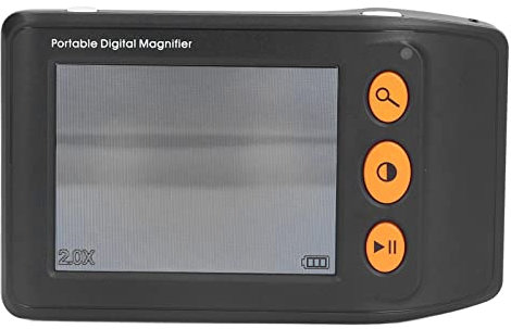 Sxhlseller Tragbare 3,5 Zoll Video Digitallupe, Elektronische Lesehilfe mit 2X-25X Zoom und 8 Farbmodi, Elektronische Handlupe für Sehbehinderte, Studenten und ältere Menschen(Schwarz)