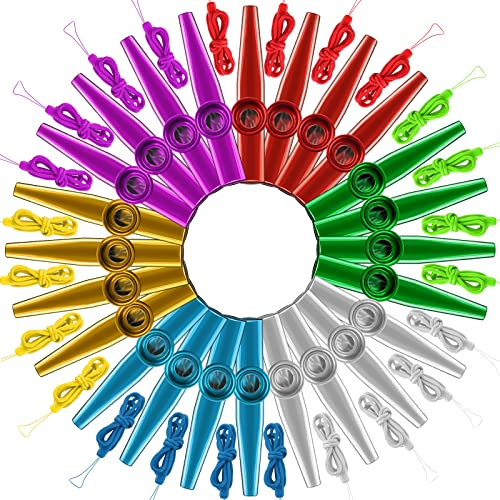 Newwiee Metall-Kazoos mit Schlüsselbändern, Kazoo-Set, Metallflöte, guter Begleiter für Gitarre, Violine, Klavier, Keyboard, Ukulele, Kinder, Erwachsene, Liebhaber, Geschenkpreis