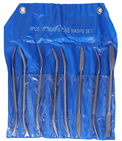 Cyrank 8-teiliges Doppelseitiges Raspelfeile-Set 8-Zoll-Holzfeilen-Set Legierter Stahl-Holzraspel-Riffler-Feilen-Set Verschiedene Feilen Für Raspelschnitte Zum Schnitzen von Holzbearbeitungs-Polieren