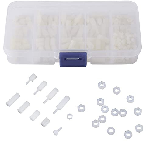 2,5 Mm Abstandshalter aus Kunststoff, Muttern und Schrauben und Abstandshalter, ßes Nylon, 200 Stück, M2,5 Nylon, Männlich, blich, Sechskant-Abstandsbolzen,