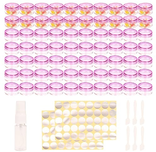 70 Stück döschen 5ml,kleine döschen mit deckel,kosmetik cremedosen zum befüllen,probenbehälter,lippenbalsam salbentiegel,pröbchen cremetiegel mini dosen,kleine tiegel leere dosen