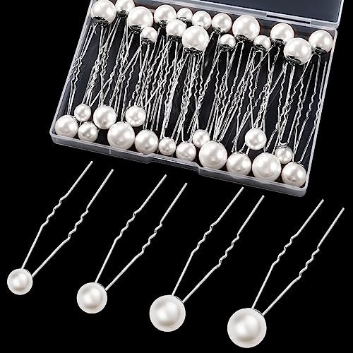 Kiiwah 32 Stück Haarnadeln Hochzeit , U-Förmige Haarschmuck, 4 Größen Blumen Haarschmuck für Hochzeit Prom Party Mädchen